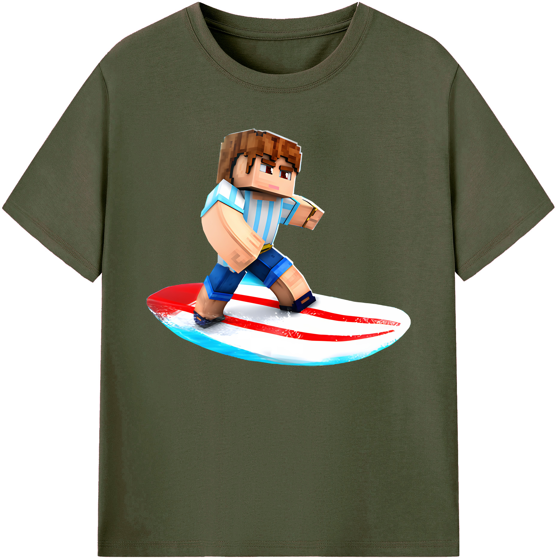 （画像用） マインクラフト ブロックの世界 Minecraft MC Block world 綿100％ メンズ半袖Tシャツ｜肌触りやわらか＆通気性